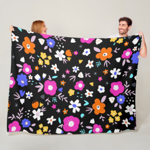 Cobertor De Velo Floral Fun 60x80 Fleece Blanket
