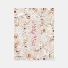 Cobertor De Velo Floral Garden Baby Girl Boho Floral Personalizado
