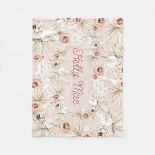 Cobertor De Velo Floral Garden Baby Girl Boho Floral Personalizado
