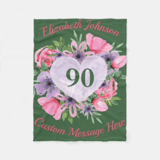 Cobertor De Velo Floral Green 90 Birthday Blanket para Mulheres