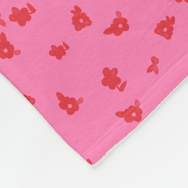 Cobertor De Velo Floral Jogada de Rosa e Vermelho (Quina)