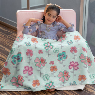 Cobertor De Velo Floral Lucky Clover Fleece blankets
