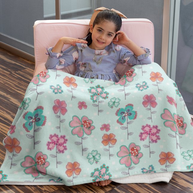Cobertor De Velo Floral Lucky Clover | Fleece blankets (Criador carregado)