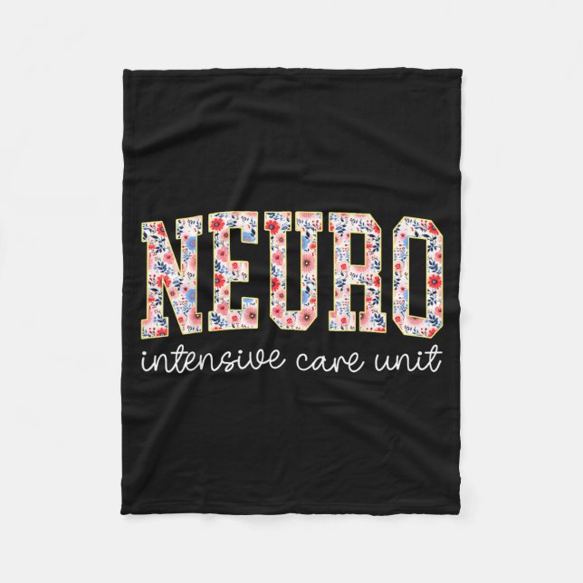 Cobertor De Velo Floral Neuro Icu Nurse Brain Neuroscience Icu Nurs (Frente)