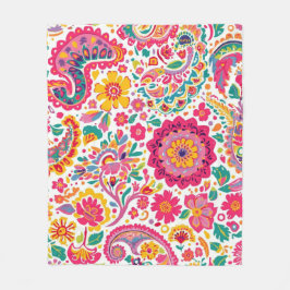 Cobertor De Velo Floral Paisley Pattern
