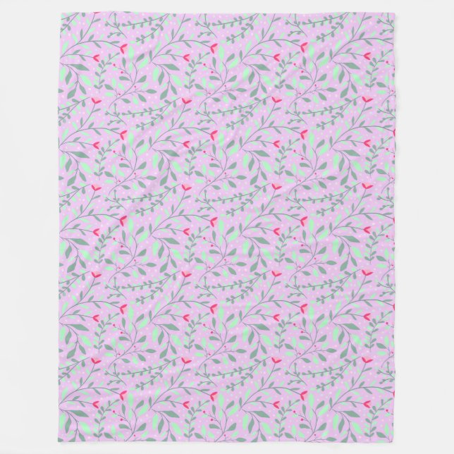 Cobertor De Velo Floral pattern.05.FR.pink e LPink verde BG (Frente)