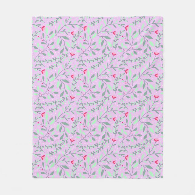 Cobertor De Velo Floral pattern.05.FR.pink e LPink verde BG (Frente)