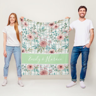 Cobertor De Velo Floral Personalizado