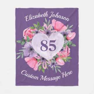 Cobertor De Velo Floral Purple 85º Boletim de Aniversário para Mulh