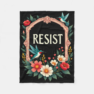 Cobertor De Velo Floral Resist Trump Funny Anti-trump 2025