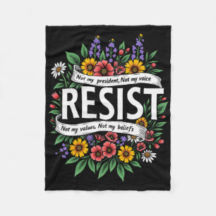 Cobertor De Velo Floral Resist Trump Não Meu Presidente