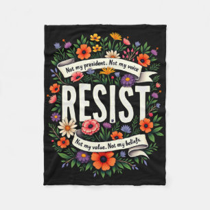 Cobertor De Velo Floral Resist Trump Não Meu Presidente 1