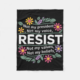 Cobertor De Velo Floral Resistir Não Meu Presidente Anti-trump _1