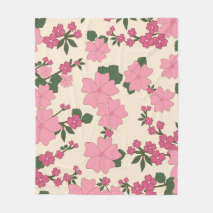 Cobertor De Velo Floral rosa