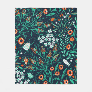 Cobertor De Velo  floral seamless pattern with summer blooms and co