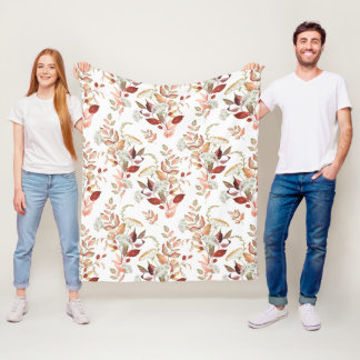 Cobertor De Velo Floral Silvestre Outonal em Aquarela