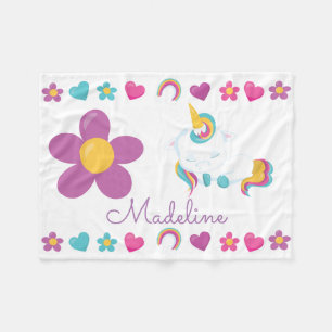 Cobertor De Velo Floral Sleeping Baby Unicorn Personalizado