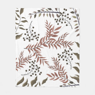 Cobertor De Velo Floral Tan Earth Design Fleece