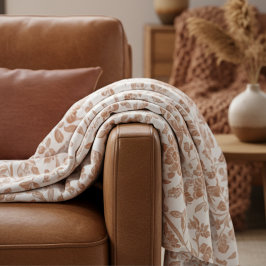 Cobertor De Velo Floral Terracotta Toile Pattern