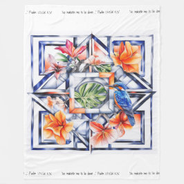 Cobertor De Velo Floral Tropical, Botânico com Pássaro