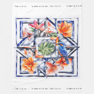 Cobertor De Velo Floral Tropical, Botânico com Pássaro