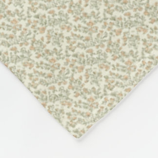 Cobertor De Velo Floral Utilitário Vintage Khaki e Pêssego dos Anos