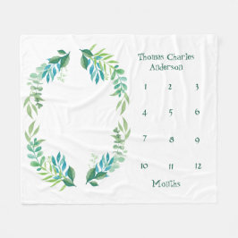 Cobertor De Velo Floral Verde Azul Deixa Bebê Milhão