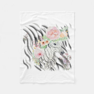 Cobertor De Velo Floral Zebra Coroa impressão Flórida Folheto Bebê