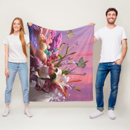 Cobertor De Velo Flores Abstrato Florais Bonitas #1