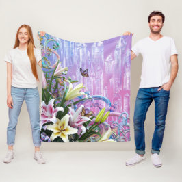 Cobertor De Velo Flores Abstrato Florais Bonitas #5