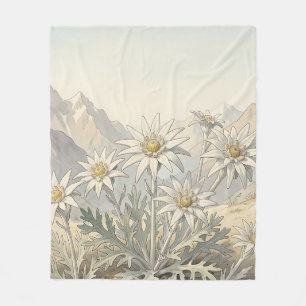 Cobertor De Velo Flores Alpinas Edelweiss Paisagem Montanhosa 