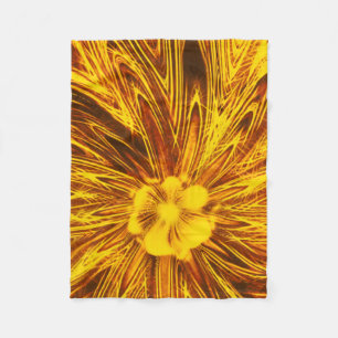 Cobertor De Velo Flores amarelas das linhas de Abstrato do invólucr