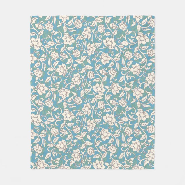 Cobertor De Velo Flores amarelas e azuis (Frente)