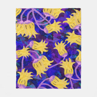 Cobertor De Velo Flores amarelas padrão sem costura de aquarela