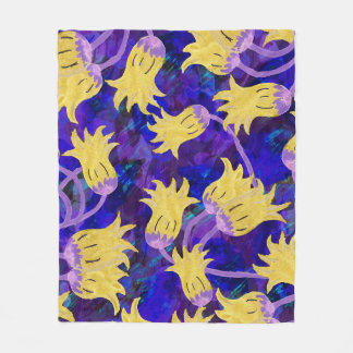 Cobertor De Velo Flores amarelas: trabalho de arte de aquarela de f