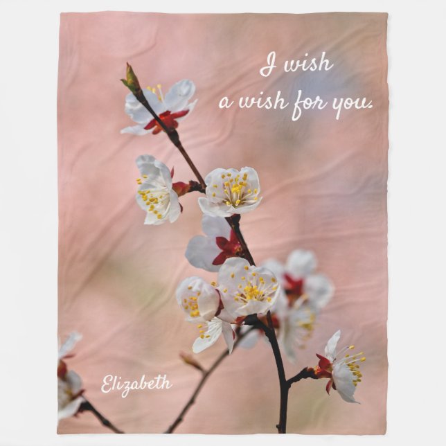 Cobertor De Velo Flores Apricot Japonesas Deliciosas (Frente)