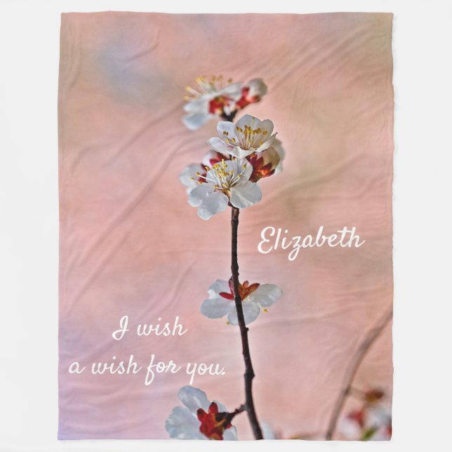 Cobertor De Velo Flores Apricot Japonesas Respiratórias (Frente)