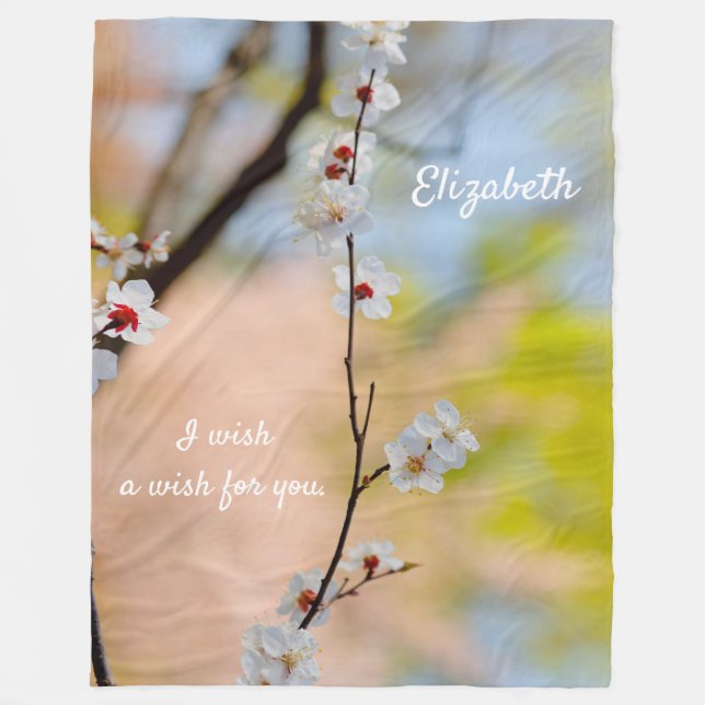 Cobertor De Velo Flores Apricot Maiestosas Japonesas (Frente)