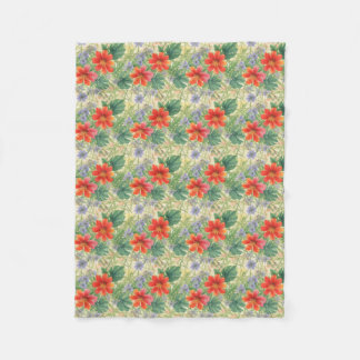 Cobertor De Velo Flores aquarelas brilhantes