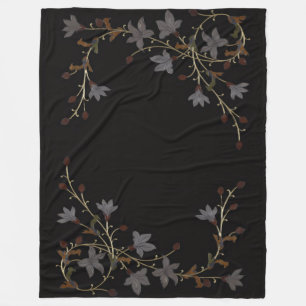 Cobertor De Velo Flores Art Déco em Preto