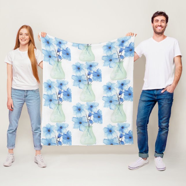 Cobertor De Velo Flores azuis em placas de nota de vaso (In Situ)