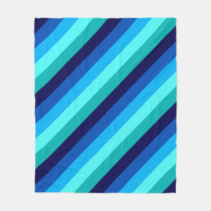 Cobertor De Velo Flores Azuis Icy Teal Stripes Média De Folha