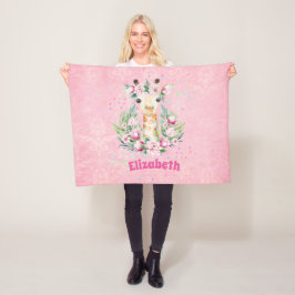 Cobertor De Velo Flores Boho Giraffe Chamadas Meninas, Dons De Adol