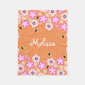 Cobertor De Velo Flores bonito e cobertor do velo das abelhas