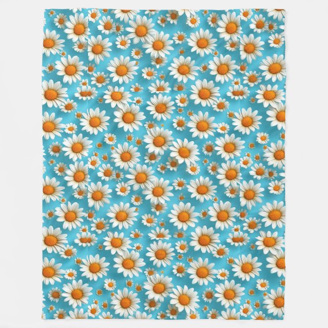 Cobertor De Velo Flores brancas fofas (Frente)