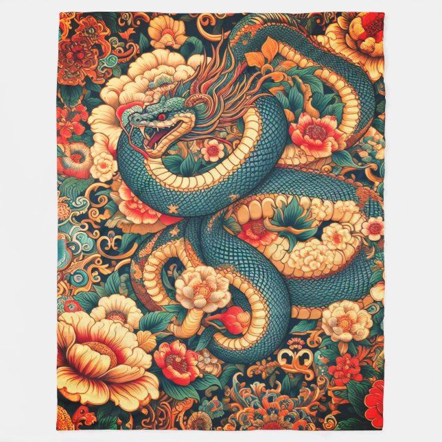 Cobertor De Velo Flores cobra verdes (Frente)