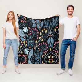 Cobertor De Velo Flores Coloridas Fleece Blanket