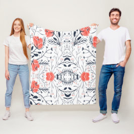 Cobertor De Velo Flores Coloridas Fleece Blanket