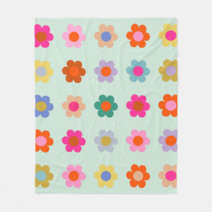 Cobertor De Velo Flores Coloridas Vintage Floral