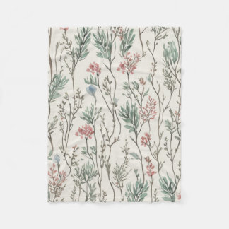 Cobertor De Velo Flores de aquarela